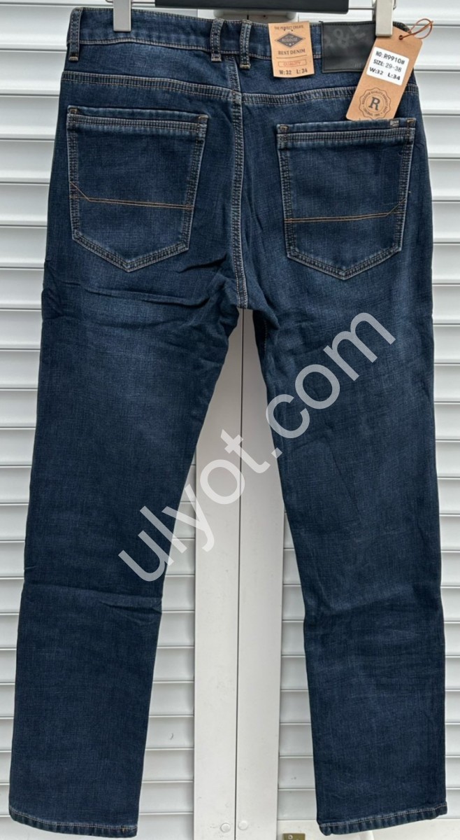 ДЖИНСЫ REIGOUSE (29-38) ФЛИС Т.СИНИЙ 9910