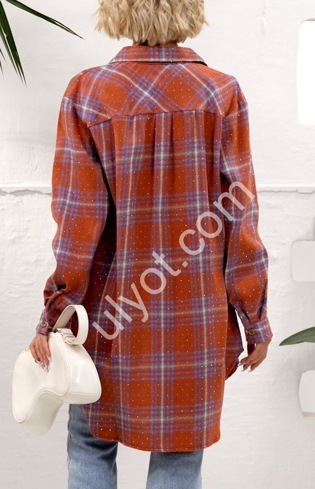 Фото 2 СОРОЧКА (3XL-6XL) СТРАЗИ СИНІЙ 7752