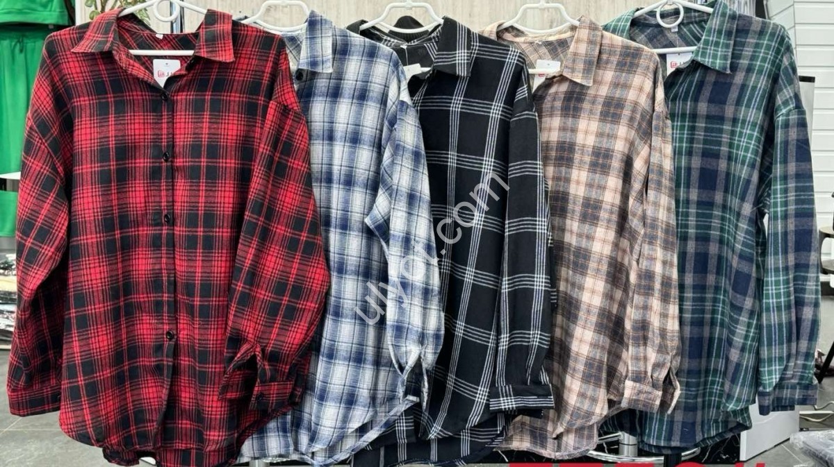 СОРОЧКА (3XL-6XL) ЗЕЛЕНИЙ 7756