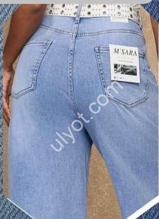 ДЖИНСЫ M.SARA (XS-XL) СИНИЙ 1393-5
