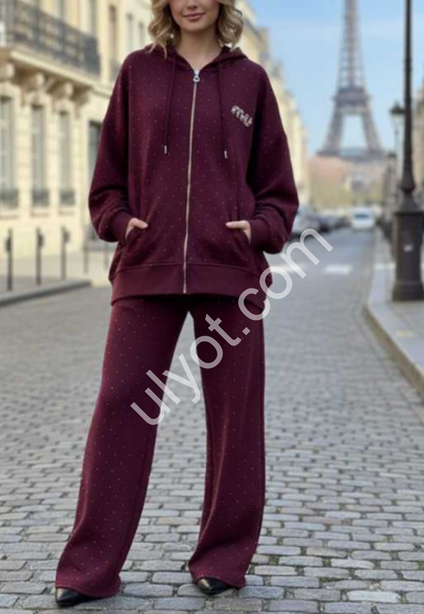 КОСТЮМ (44-50) ПРЯМОЙ ШОКОЛАД WY86