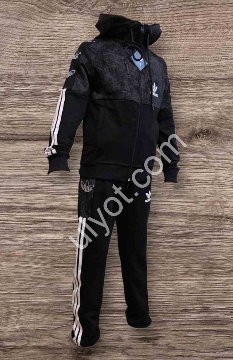 СПОРТИВНЫЙ КОСТЮМ A01 (7-12 ЛЕТ) МАНЖЕТ ЧЕРНЫЙ-ГРАФИТ 