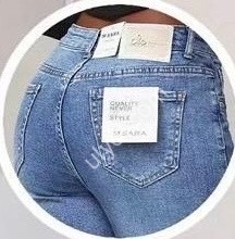 ДЖИНСИ M.SARA (XS-XL) СТРАЗИ СИНІЙ 2350-4