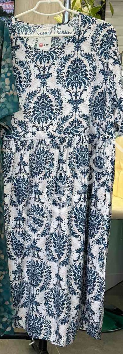 СУКНЯ JJF (XL-4XL) БІЛИЙ+Візерунок