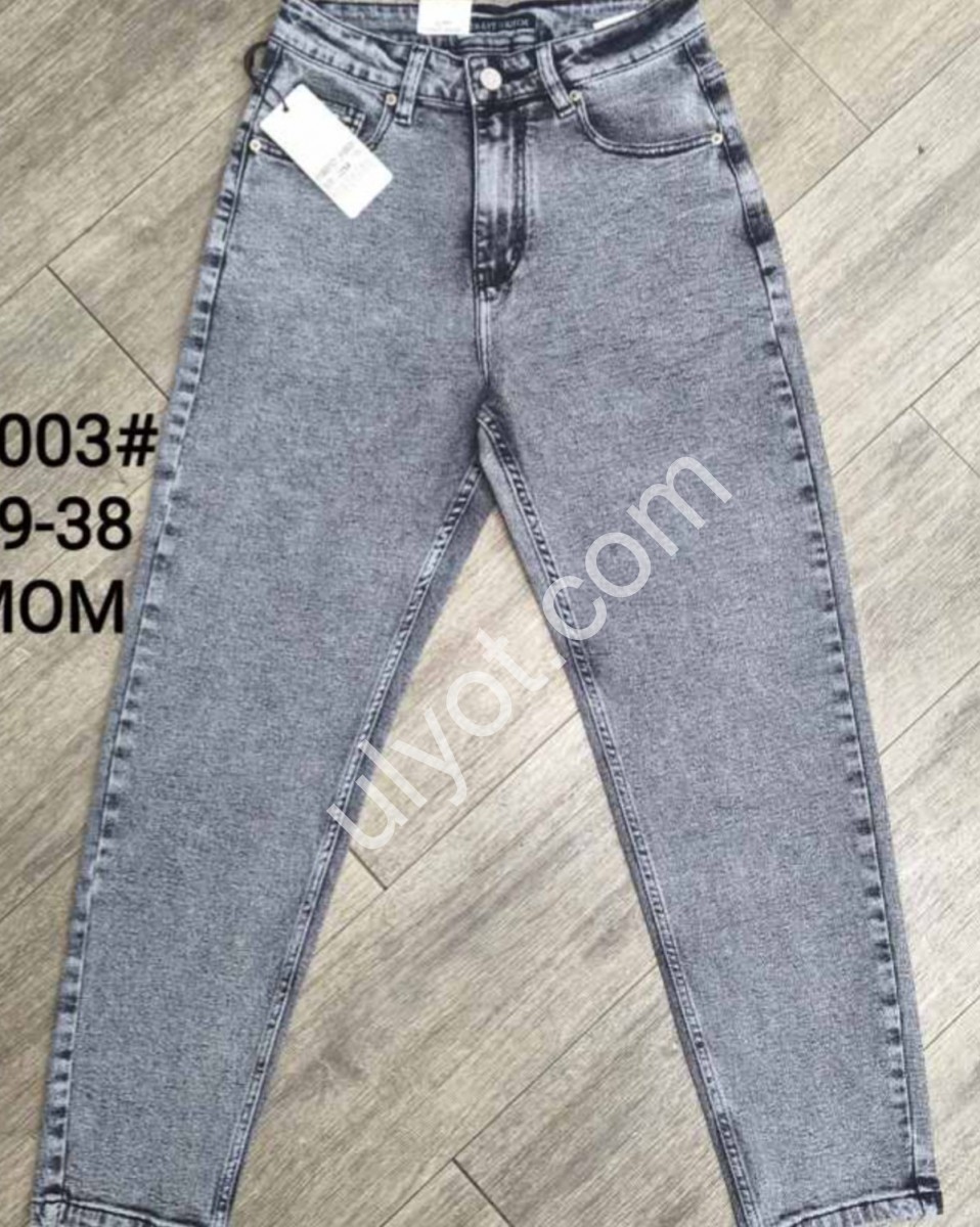 ДЖИНСЫ (29-38) МОМ СЕРЫЙ F003