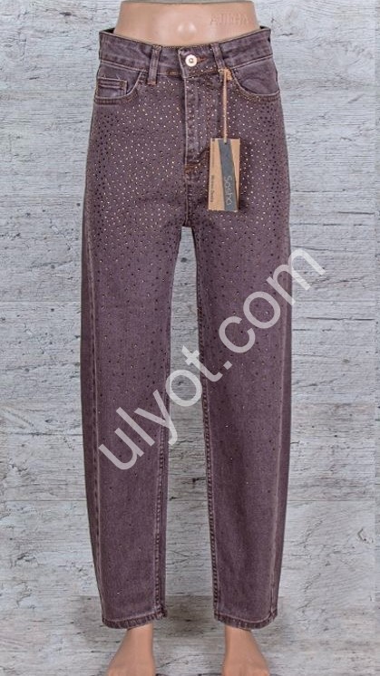 ДЖИНСИ SASHA (26-31) СТРАЗИ ШОКОЛАД 2895