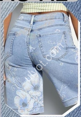 БЕРМУДЫ M.SARA (XS-XL) СТРАЗЫ ГОЛУБОЙ 6552