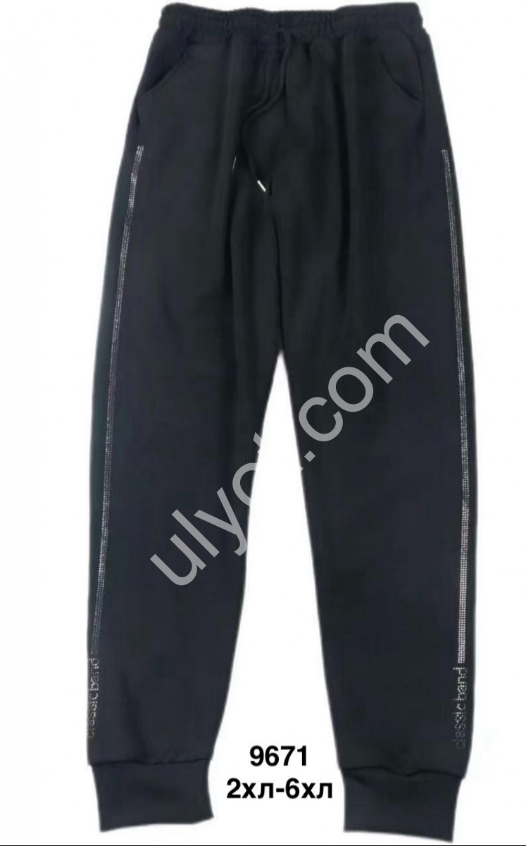 ШТАНИ (2XL-6XL) МАНЖЕТ ЧОРНИЙ 9671