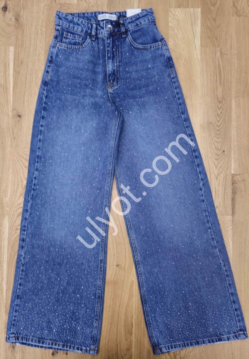ДЖИНСЫ ELITE QUEEN (25-30) СТРАЗЫ СИНИЙ 1312/T-1-11