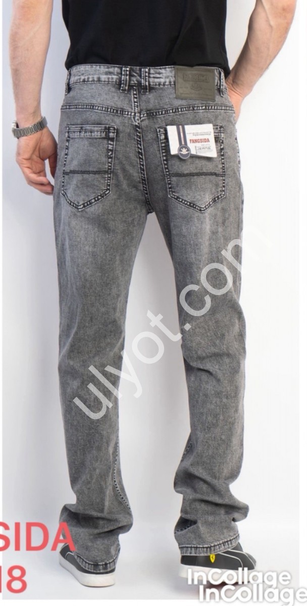 ДЖИНСЫ FANGSIDA (34-38) СЕРЫЙ 8918