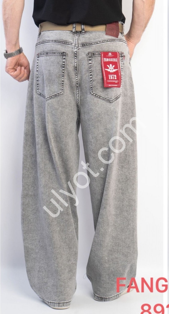 ДЖИНСЫ FANGSIDA (28-34) СЕРЫЙ 8938