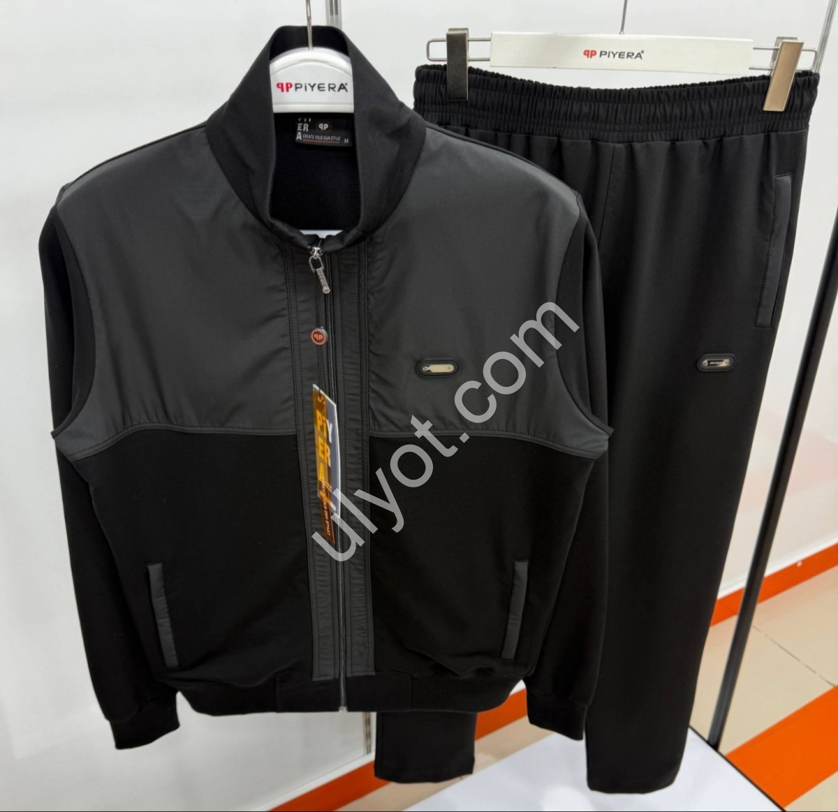 СПОРТ.КОСТЮМ PIERA (M-3XL) ПРЯМОЙ ЧЕРНЫЙ 7664