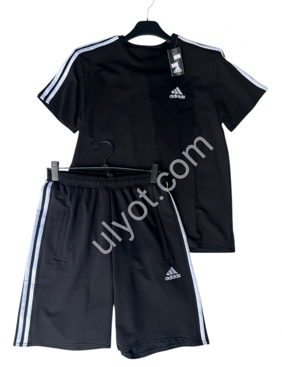 КОСТЮМ A01 (46-54) ЧЕРНЫЙ+БЕЛЫЕ ПОЛОСЫ 