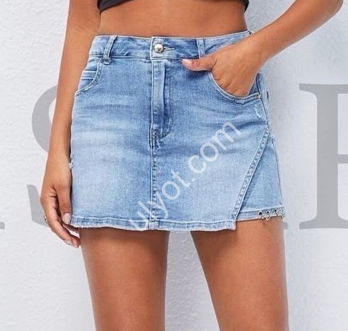 ШОРТИ-Спідниця M.SARA (XS-XL) БЛАКИТНИЙ 6086-5