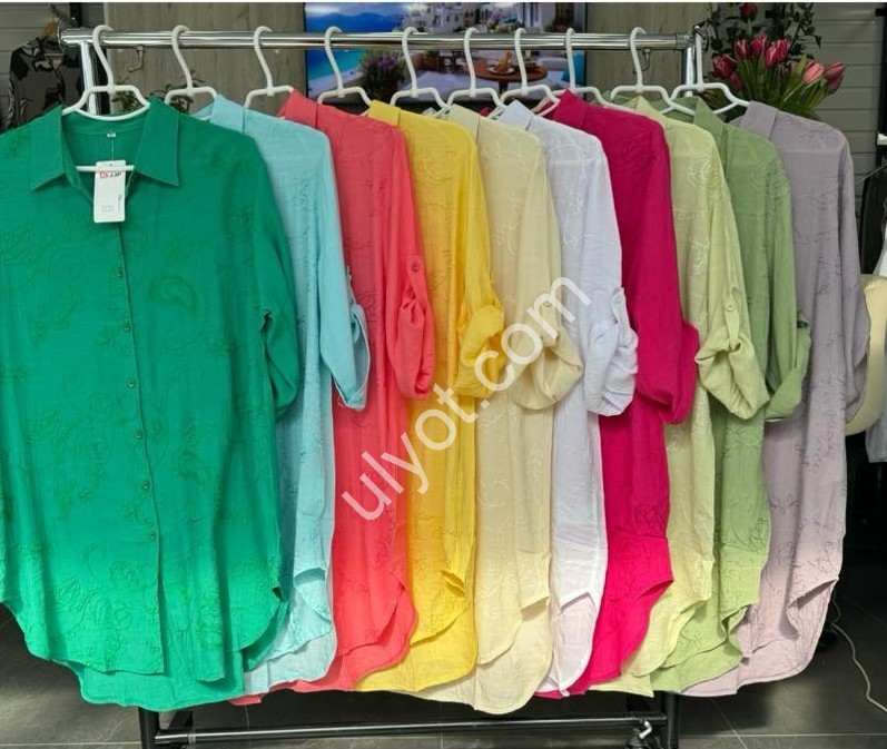 БЛУЗКА JJF (XL-4XL) БЛАКИТНИЙ 1130