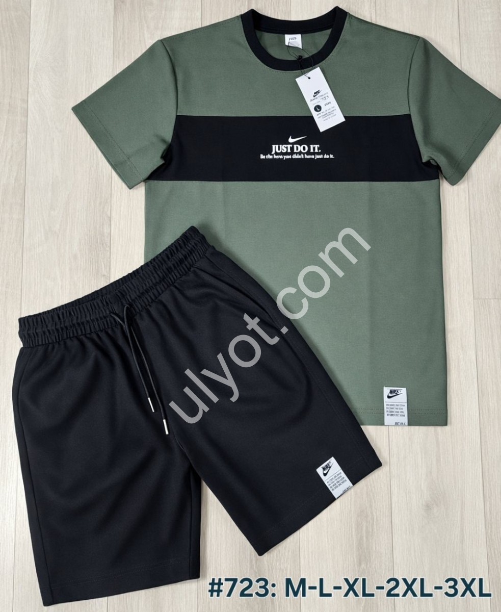 СПОРТ. КОСТЮМ N02 (M-3XL) ХАКІ+ЧОРНИЙ 723