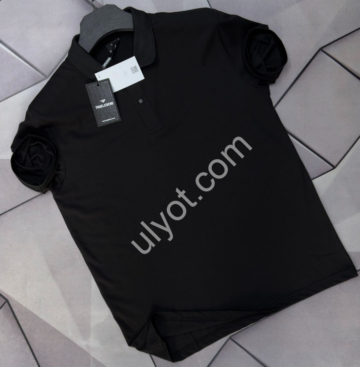 ФУТБОЛКА-ПОЛО (S-2XL) ЧЕРНЫЙ 