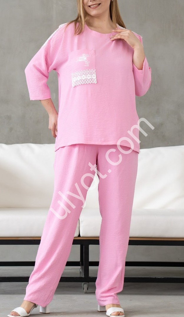 КОСТЮМ (XL-3XL) ПРЯМИЙ РОЖОВИЙ