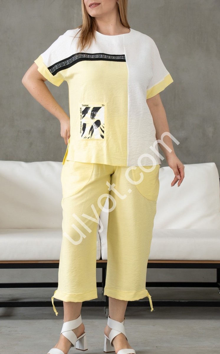 КОСТЮМ (XL-3XL) ЖОВТИЙ+БІЛИЙ