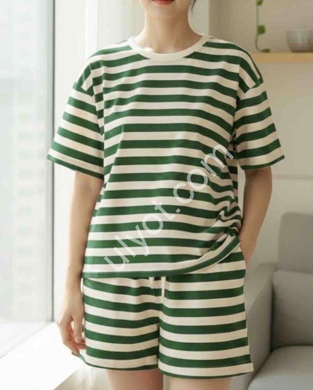 КОСТЮМ (M-XL) Смужка зелена 1089