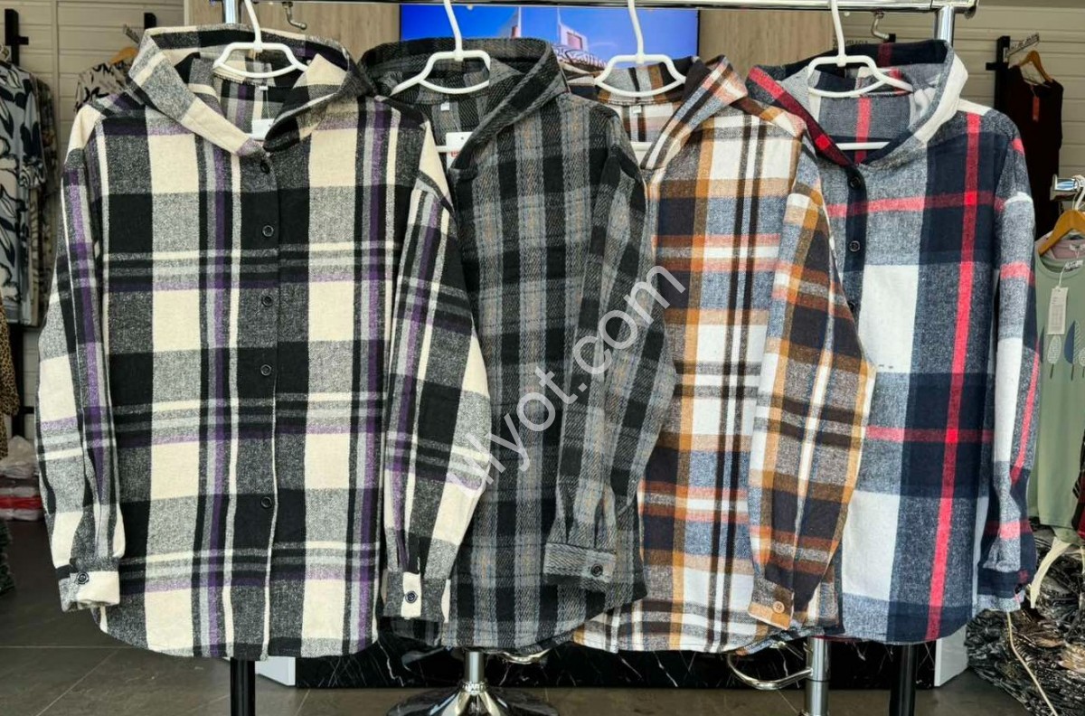 РУБАШКА JJF (XL-4XL) СЕРЫЙ+ЧЕРНЫЙ 7767