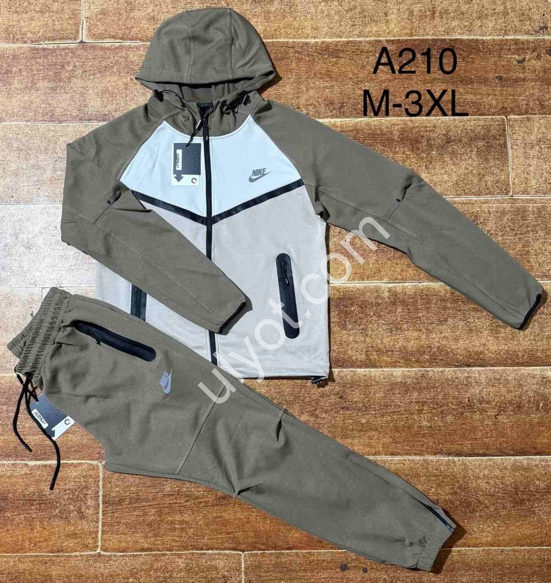 КОСТЮМ N02 (M-3XL) МАНЖЕТ МОККО+БІЖ A210
