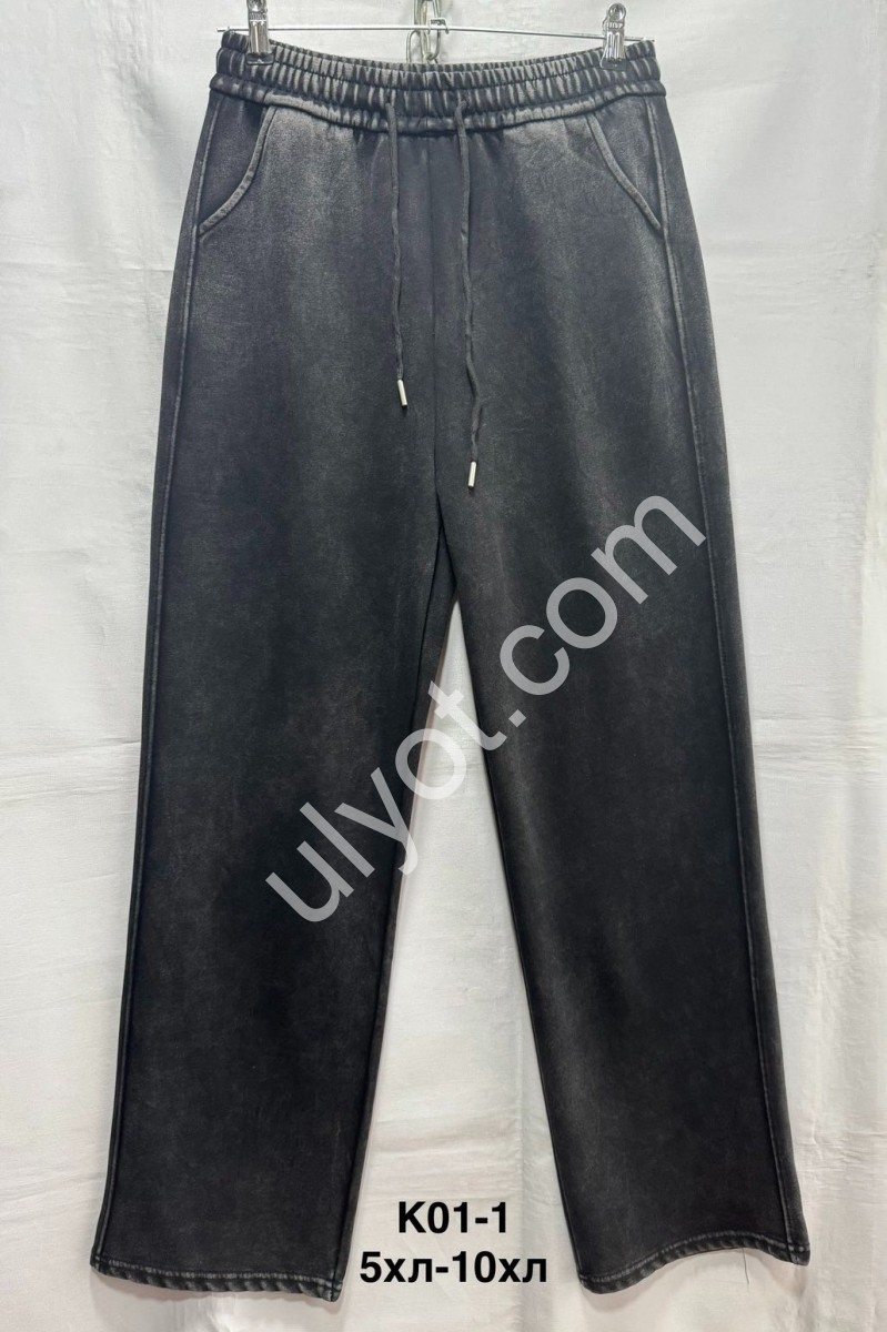 ШТАНЫ (5XL-10XL) ПРЯМОЙ ГРАФИТ K01-1