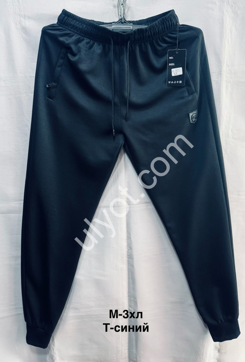 СПОРТ.ШТАНЫ (M-3XL) МАНЖЕТ Т.СИНИЙ 2871