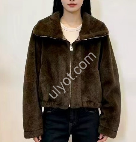 ПОЛУШУБОК (M-XL) КОРИЧНЕВЫЙ 1619
