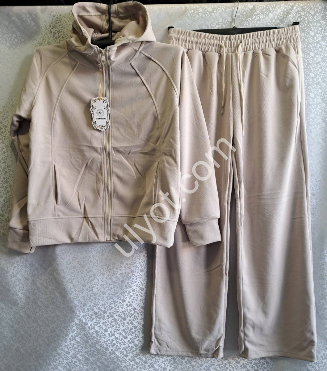 СПОРТ.КОСТЮМ (S-2XL) ПРЯМОЙ КРЕМ 2095