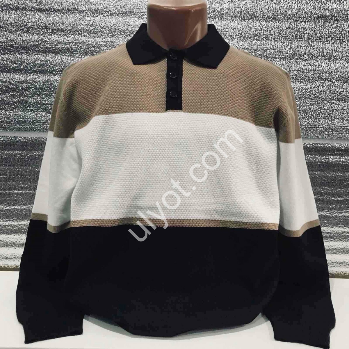 СВИТЕР MJ (M-2XL) БЕЖ+МОЛОЧНЫЙ+ЧЕРНЫЙ 191