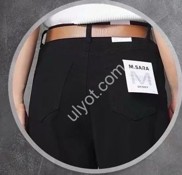 ДЖИНСЫ M.SARA (XS-XL) ЧЕРНЫЙ 153-13