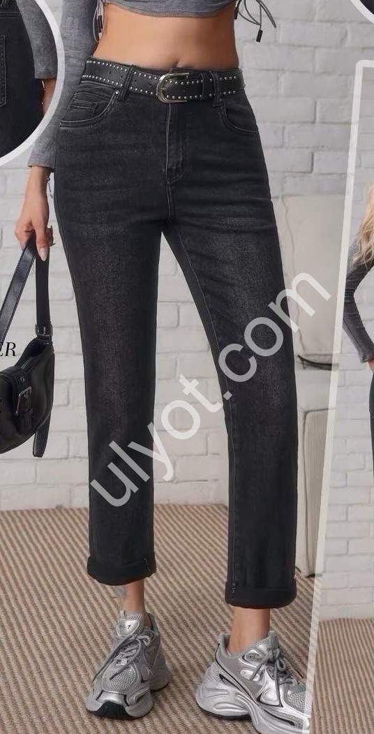 ДЖИНСЫ M.SARA (XS-XL) Т.СЕРЫЙ 5567-B