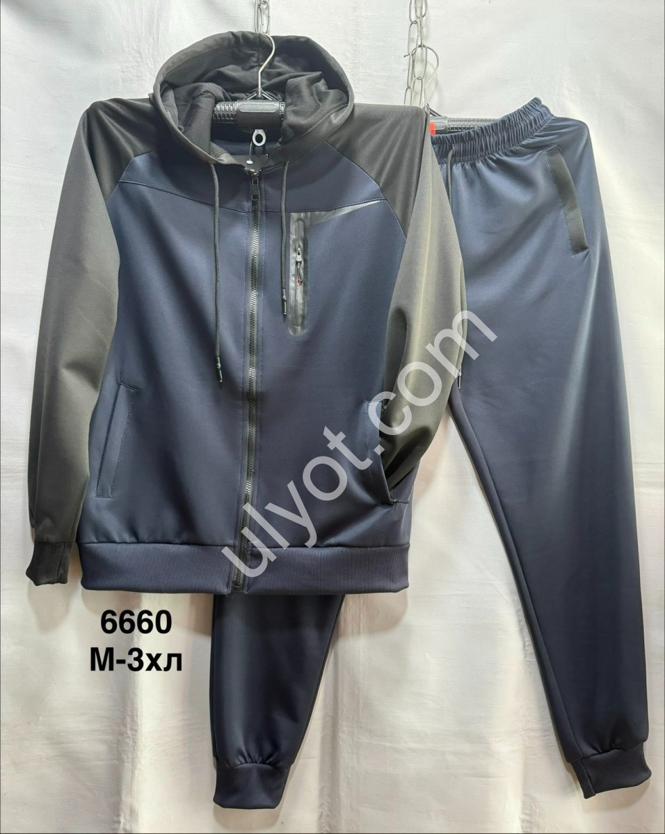 СПОРТ.КОСТЮМ (M-3XL) МАНЖЕТ Т.СИНІЙ 6660