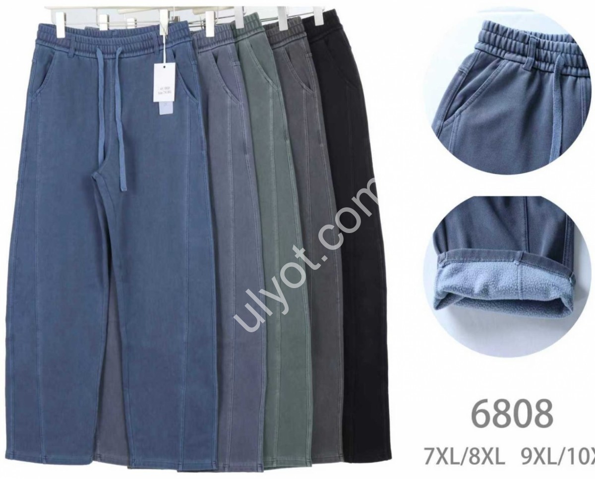 ШТАНИ (7XL-10XL) ФЛІС ПРЯМИЙ МІКС 6808