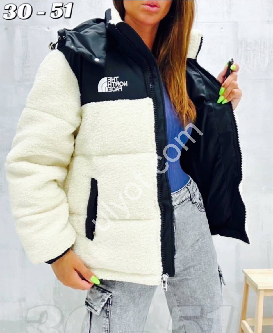 КУРТКА (M-2XL) БЕЛЫЙ+ЧЕРНЫЙ KL8308