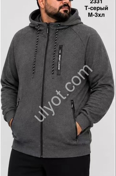 КОФТА (M-3XL) ФЛІС Т.СІРИЙ 2331