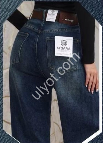 ДЖИНСЫ M.SARA (XS-XL) Т.СИНИЙ 1855-H