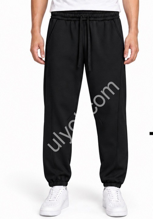 СПОРТ.ШТАНЫ (2XL-6XL) ФЛИС МАНЖЕТ ЧЕРНЫЙ 291