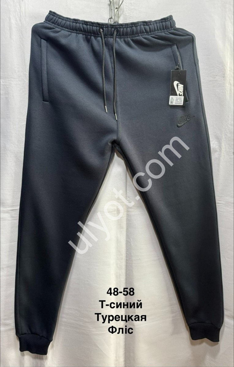 СПОРТ.ШТАНЫ N02 (48-58) ФЛИС МАНЖЕТ Т.СИНИЙ 