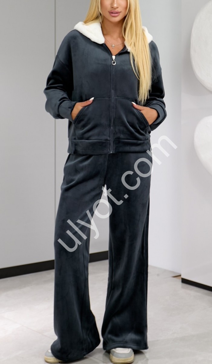 КОСТЮМ (M-3XL) ПРЯМИЙ МІКРОМІХ ЧОРНИЙ 7002