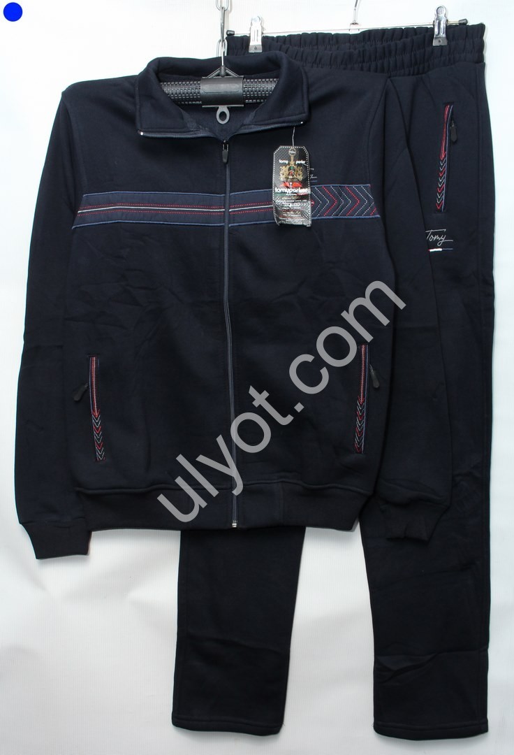 CПОРТ.КОСТЮМ (L-3XL) БАЙКА ПРЯМОЙ Т.СИНИЙ 6281