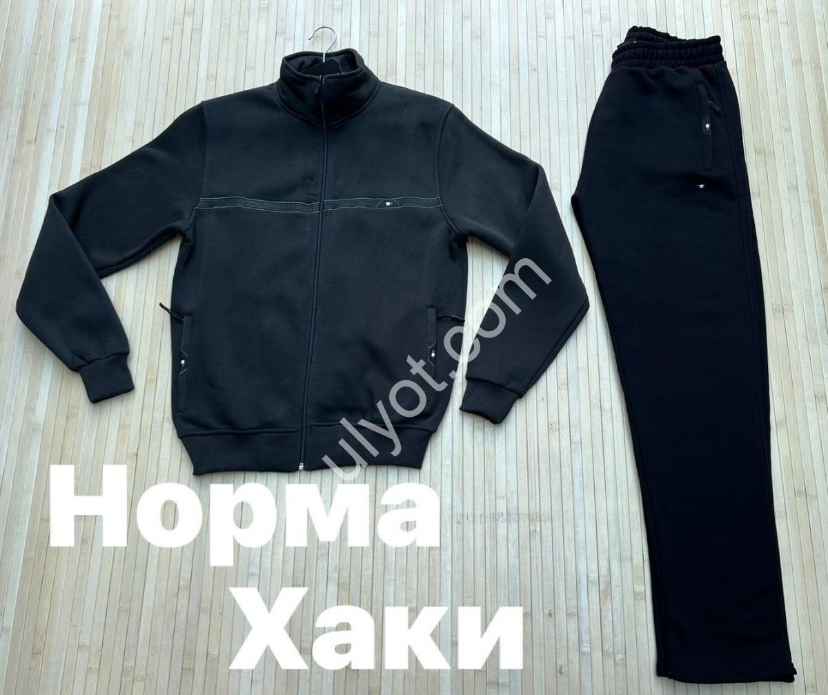 CПОРТ.КОСТЮМ (M-2XL) БАЙКА ПРЯМОЙ Т.СЕРЫЙ 5846