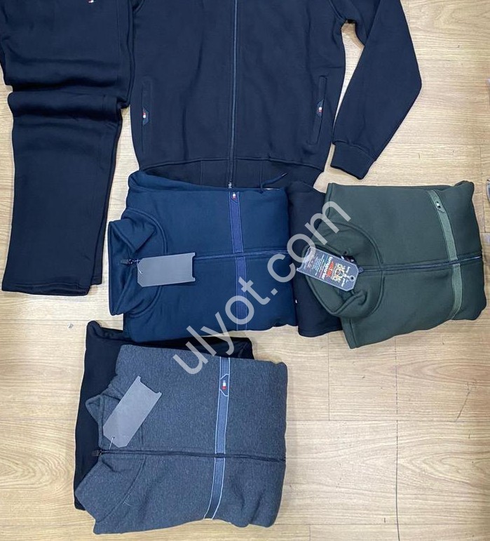 CПОРТ.КОСТЮМ (M-2XL) БАЙКА ПРЯМОЙ Т.СЕРЫЙ 5846