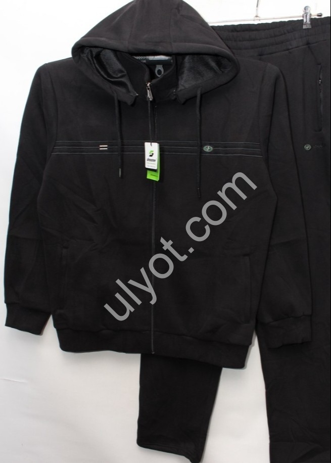 СПОРТ.КОСТЮМ (4XL-6XL) БАЙКА ПРЯМОЙ ЧЕРНЫЙ 31502