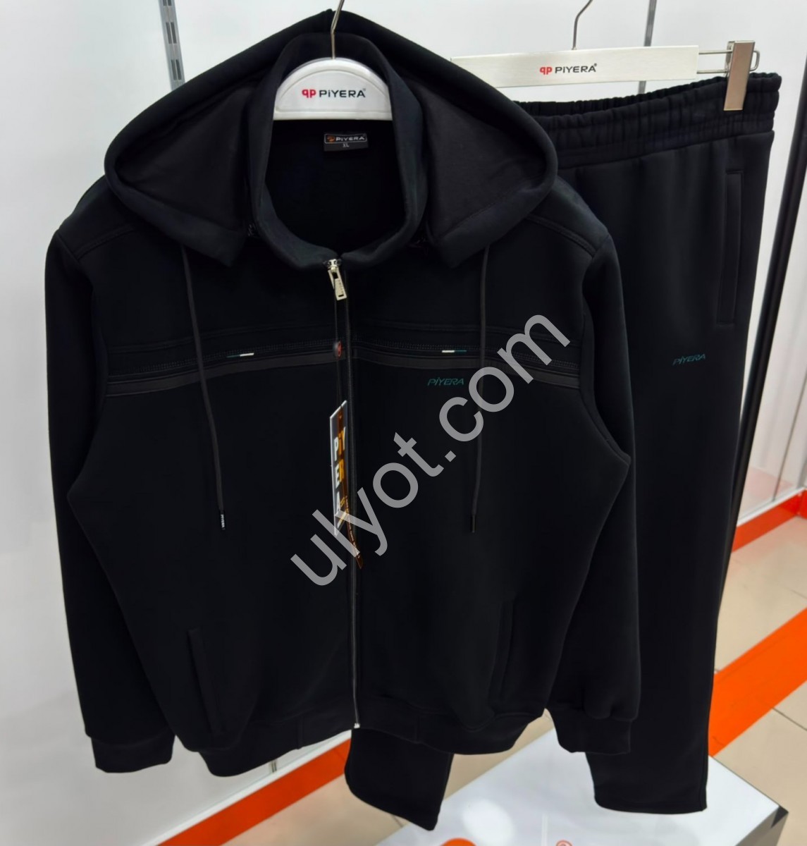 CПОРТ.КОСТЮМ ПИЕРА (M-3XL) БАЙКА ПРЯМОЙ ЧЕРНЫЙ 5243