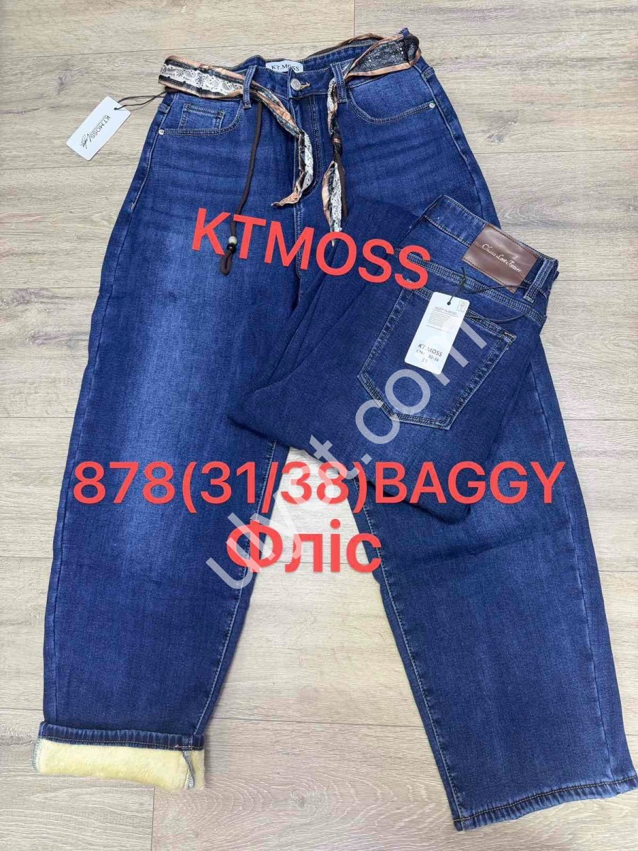 ДЖИНСЫ KT.MOSS (31-38) ФЛИС Т.СИНИЙ 878