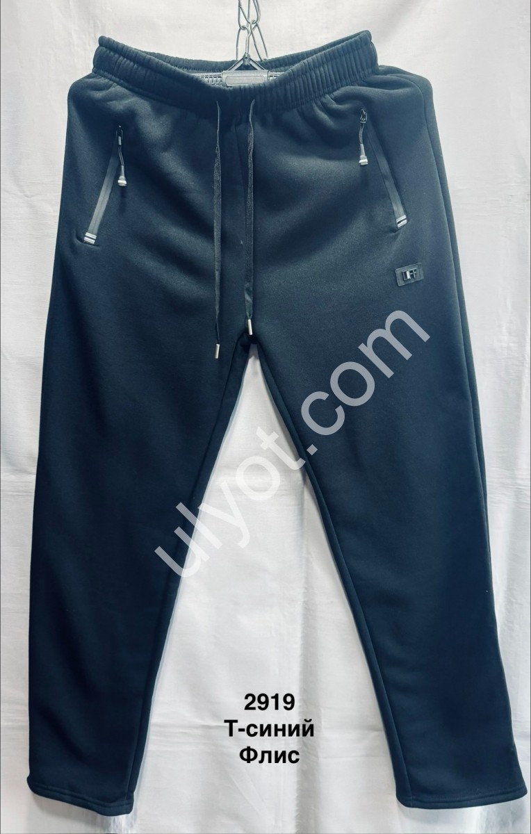 СПОРТ. ШТАНЫ (M-3XL) ФЛИС ПРЯМОЙ Т.СИНИЙ 2919