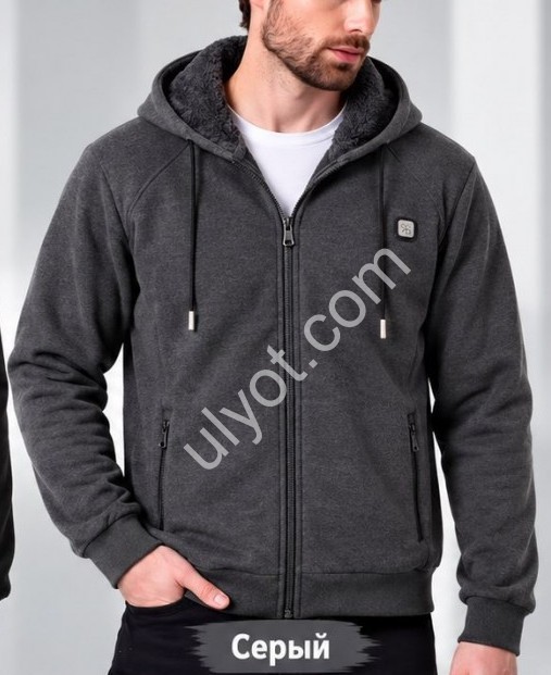 КОФТА (3XL-7XL) МЕХ Т.СЕРЫЙ 2031
