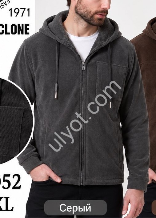 КОФТА (M-3XL) хутро Т.СІРИЙ 2052
